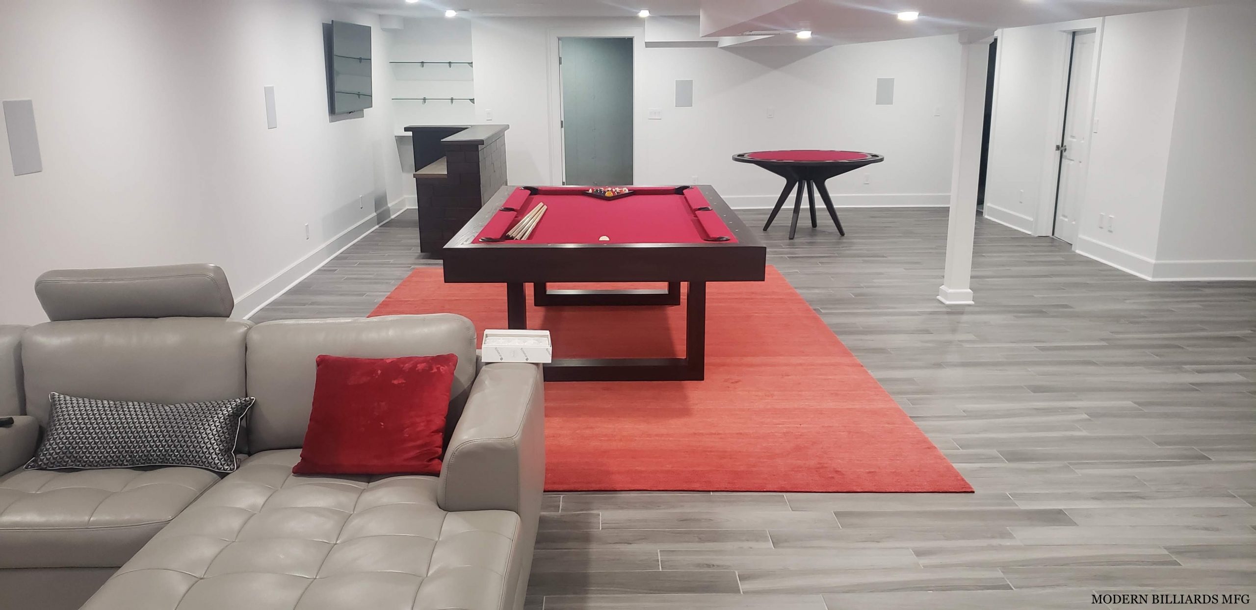 MODERN U SHAPE 2 modern pool tables, custom pool tables, modern billiards mfg