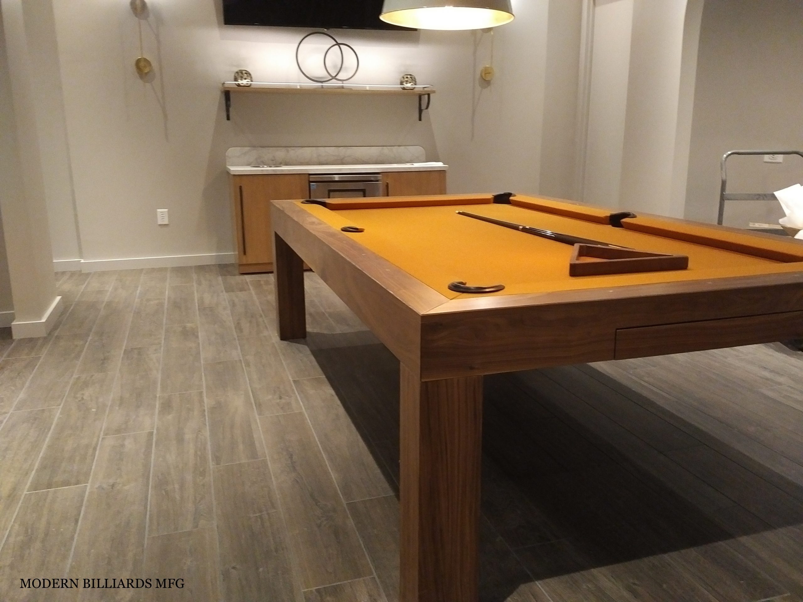 MODERN WALNUT 3 modern pool tables, custom pool tables, modern billiards mfg