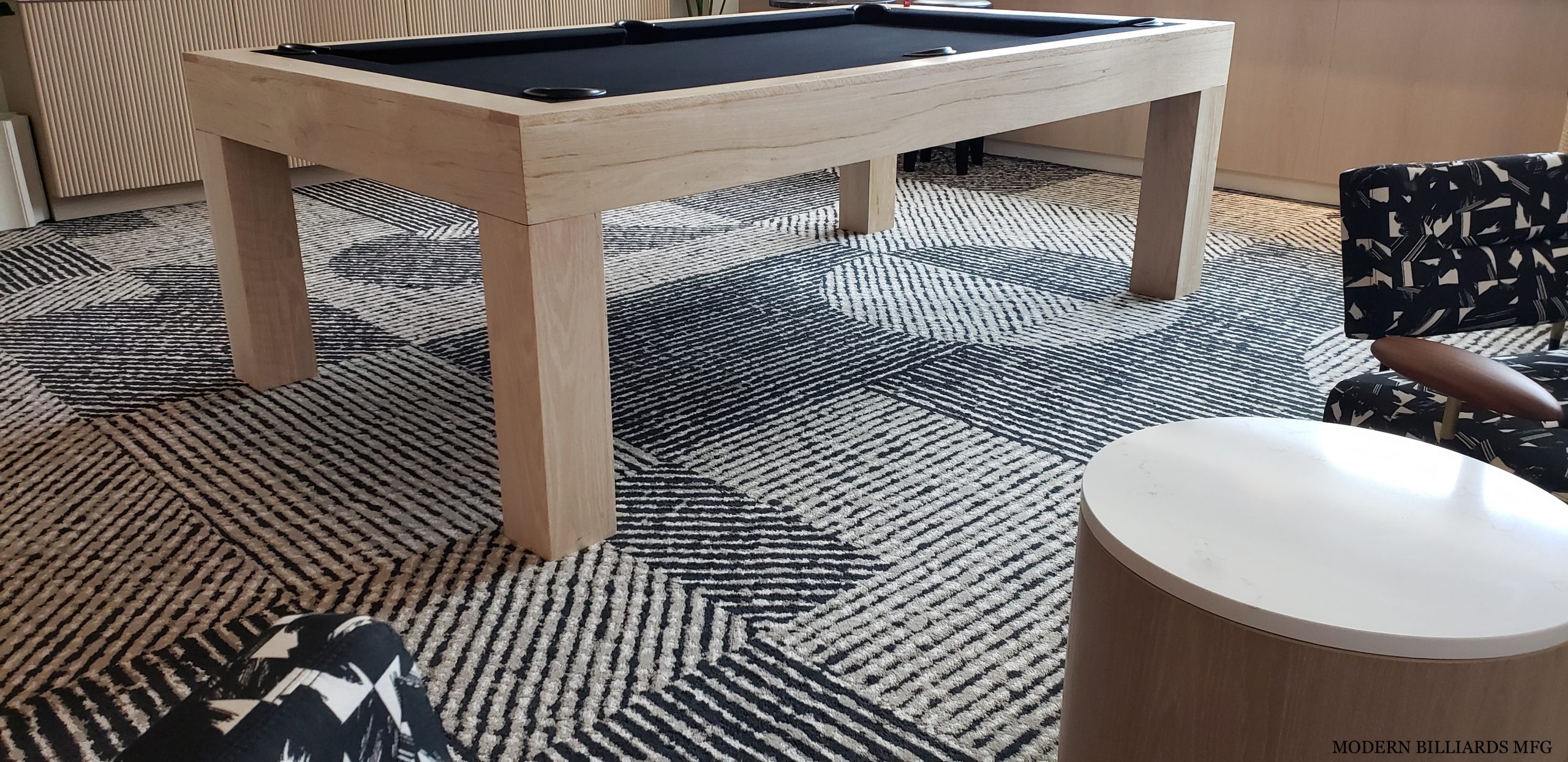 MODERNA BLEACH OAK 6 modern pool tables, custom pool tables, modern billiards mfg