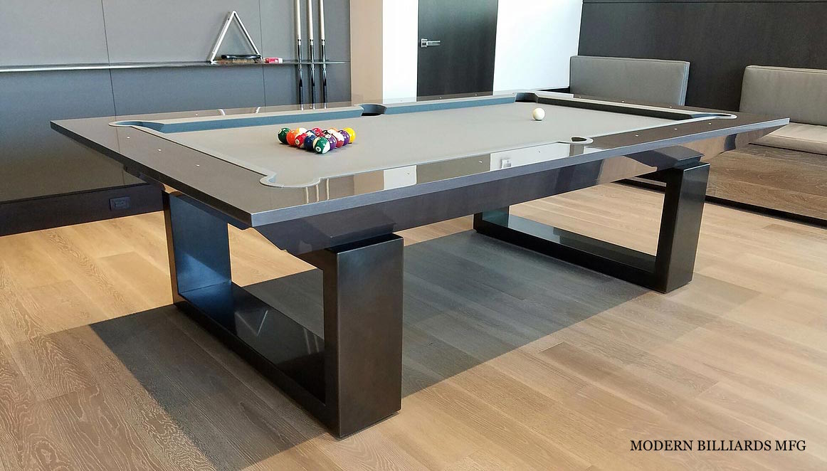 Geneva Contemporary Steel Pool Table modern custom pool table