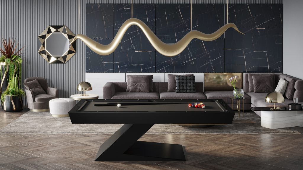 modern pool tables, custom pool tables, modern billiards mfg