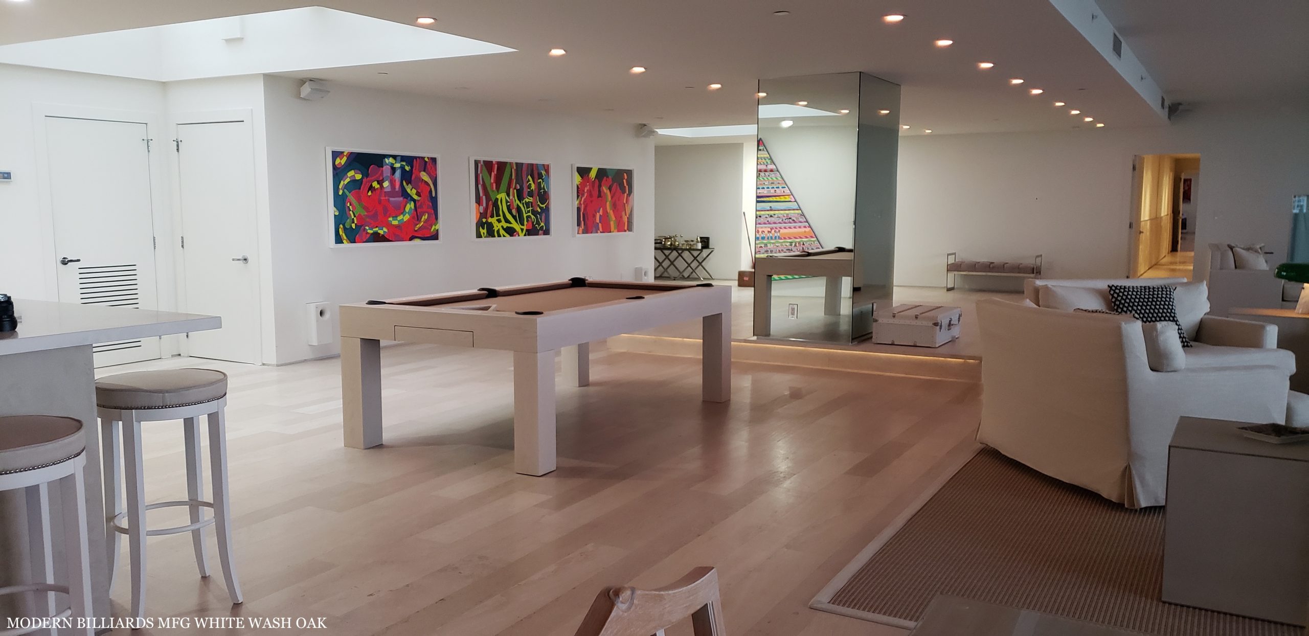 MODERN OAK 2 modern pool tables, custom pool tables, modern billiards mfg