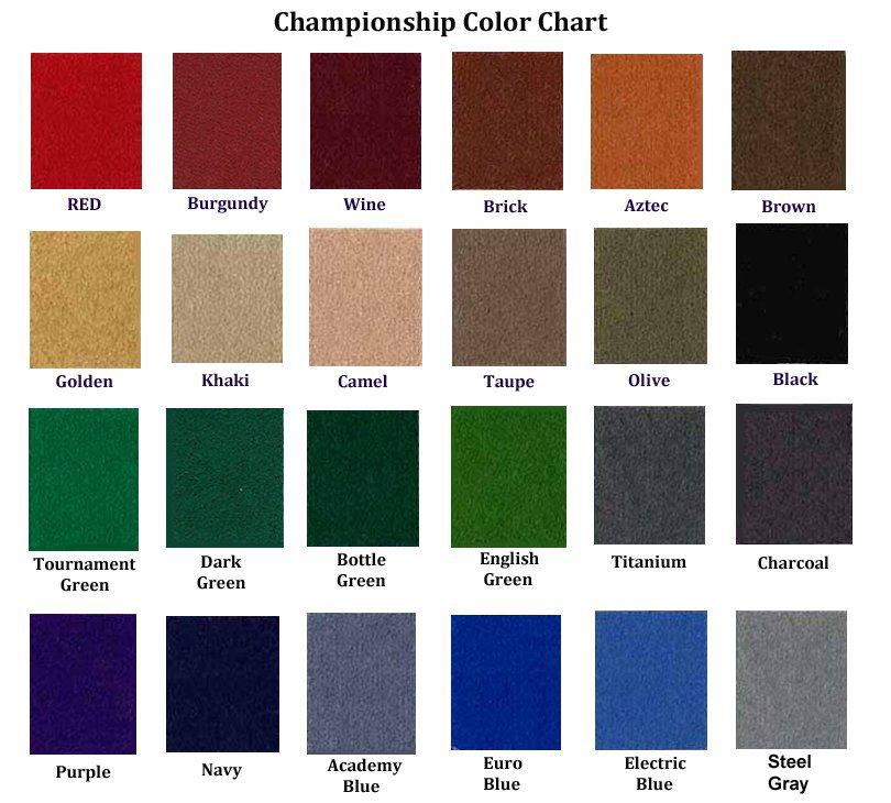 championshipcolorchart FELTCHART 1 modern pool tables, custom pool tables, modern billiards mfg