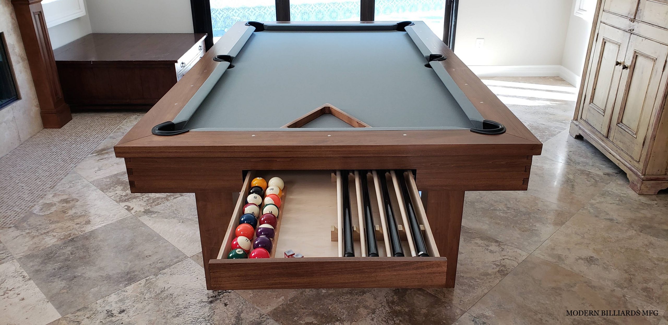 modern mapleleaf 3 modern pool tables, custom pool tables, modern billiards mfg