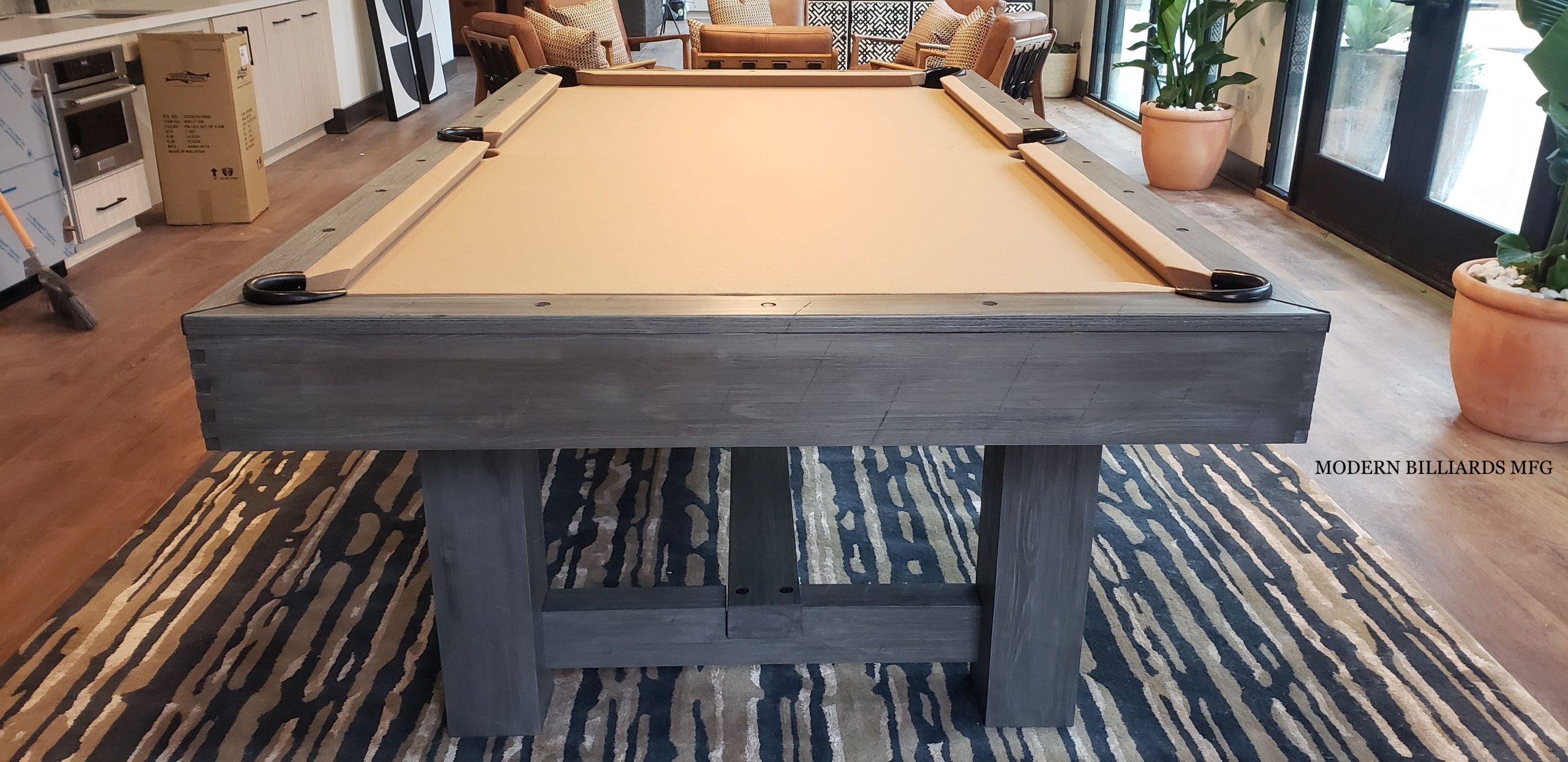 modern tahoe grey 3 modern pool tables, custom pool tables, modern billiards mfg