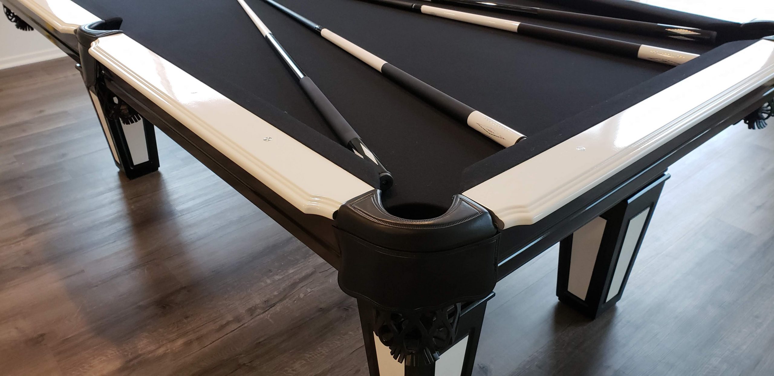 traditional Aston piano 6 modern pool tables, custom pool tables, modern billiards mfg