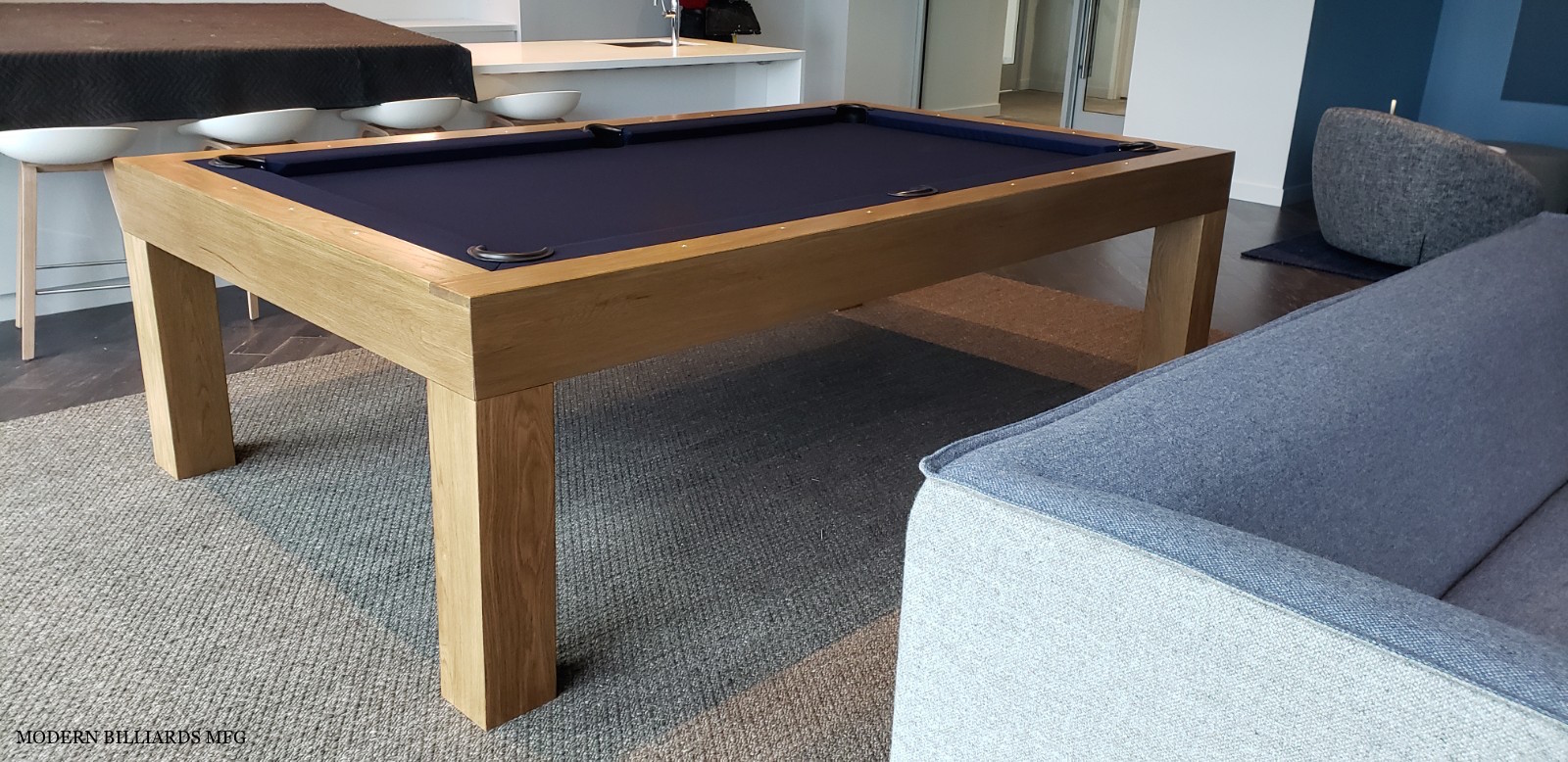 MODERN OAK TEAK STAIN 2 modern pool tables, custom pool tables, modern billiards mfg