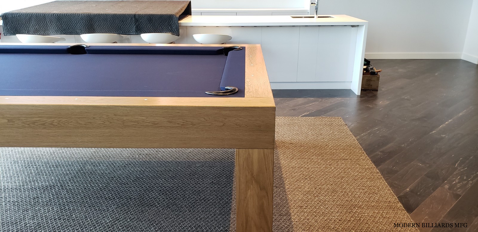 MODERN OAK TEAK STAIN 3 modern pool tables, custom pool tables, modern billiards mfg