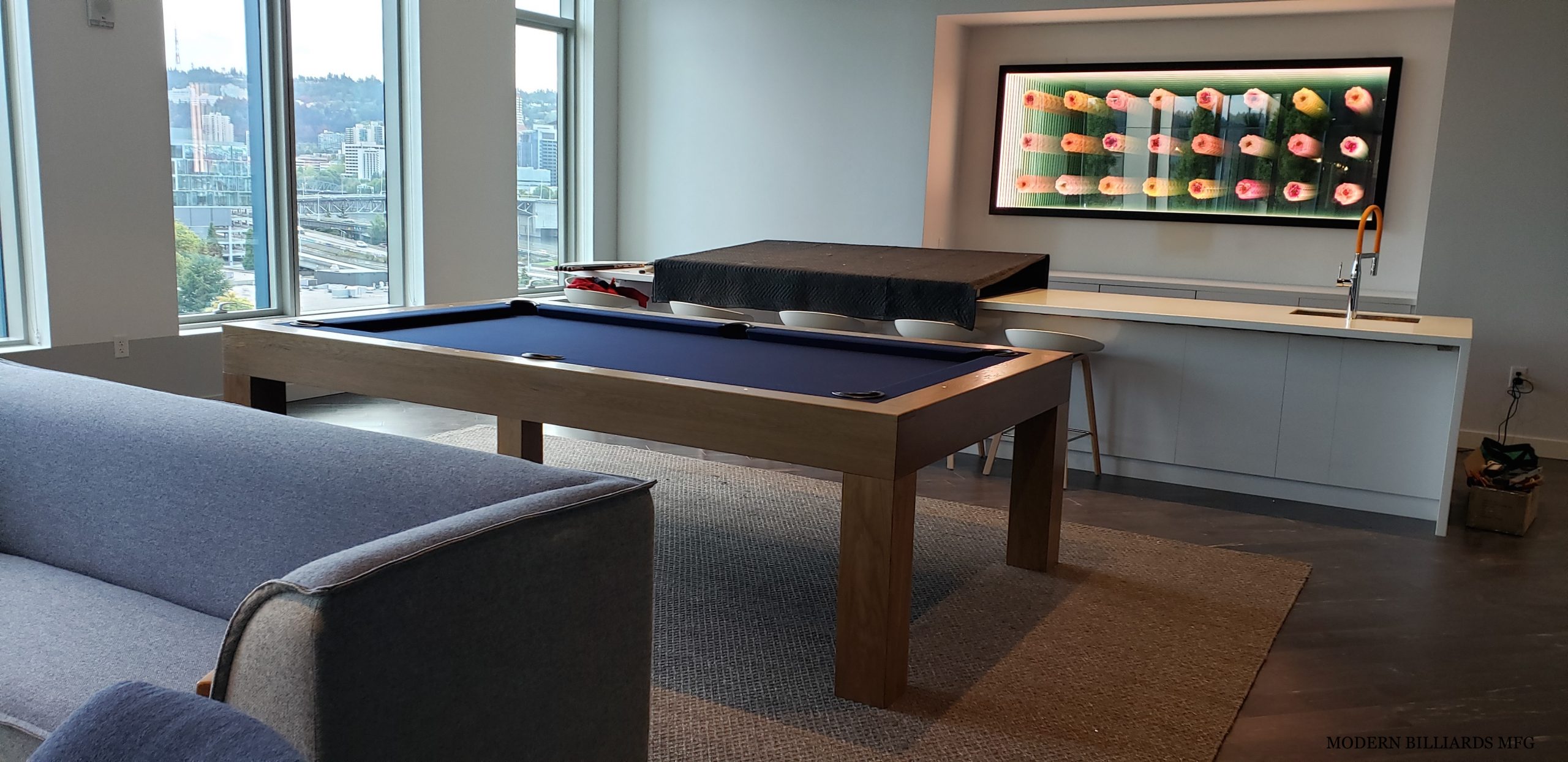 MODERN TEAK 4 modern pool tables, custom pool tables, modern billiards mfg