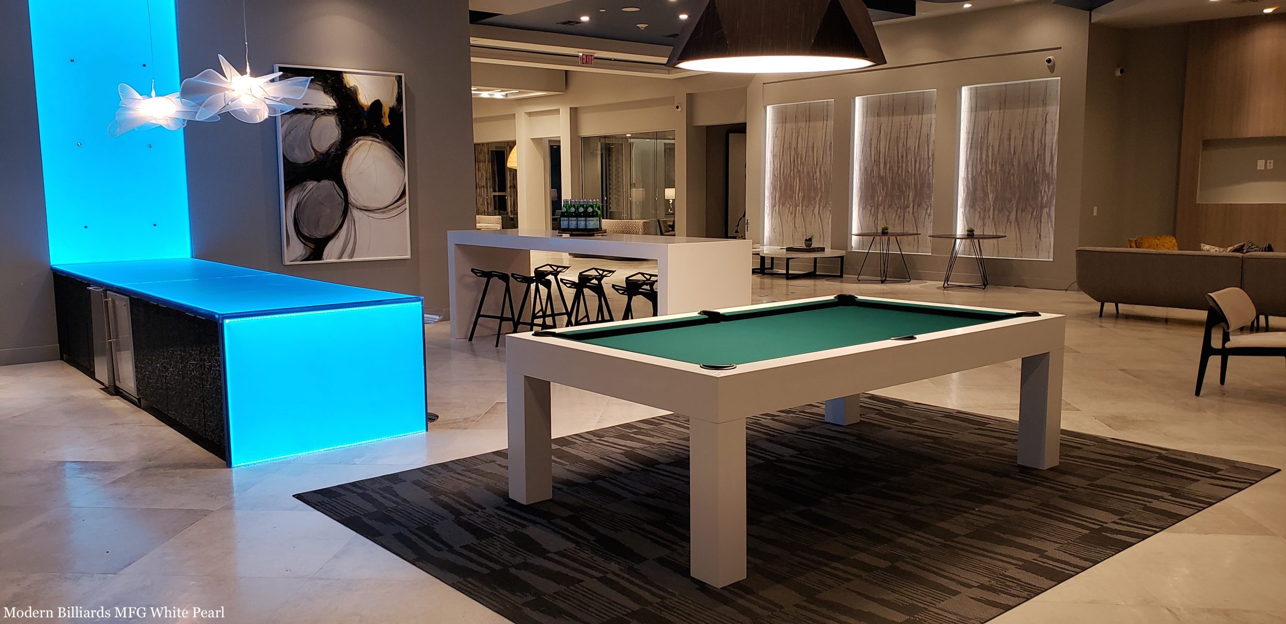 modern pearl 5 modern pool tables, custom pool tables, modern billiards mfg