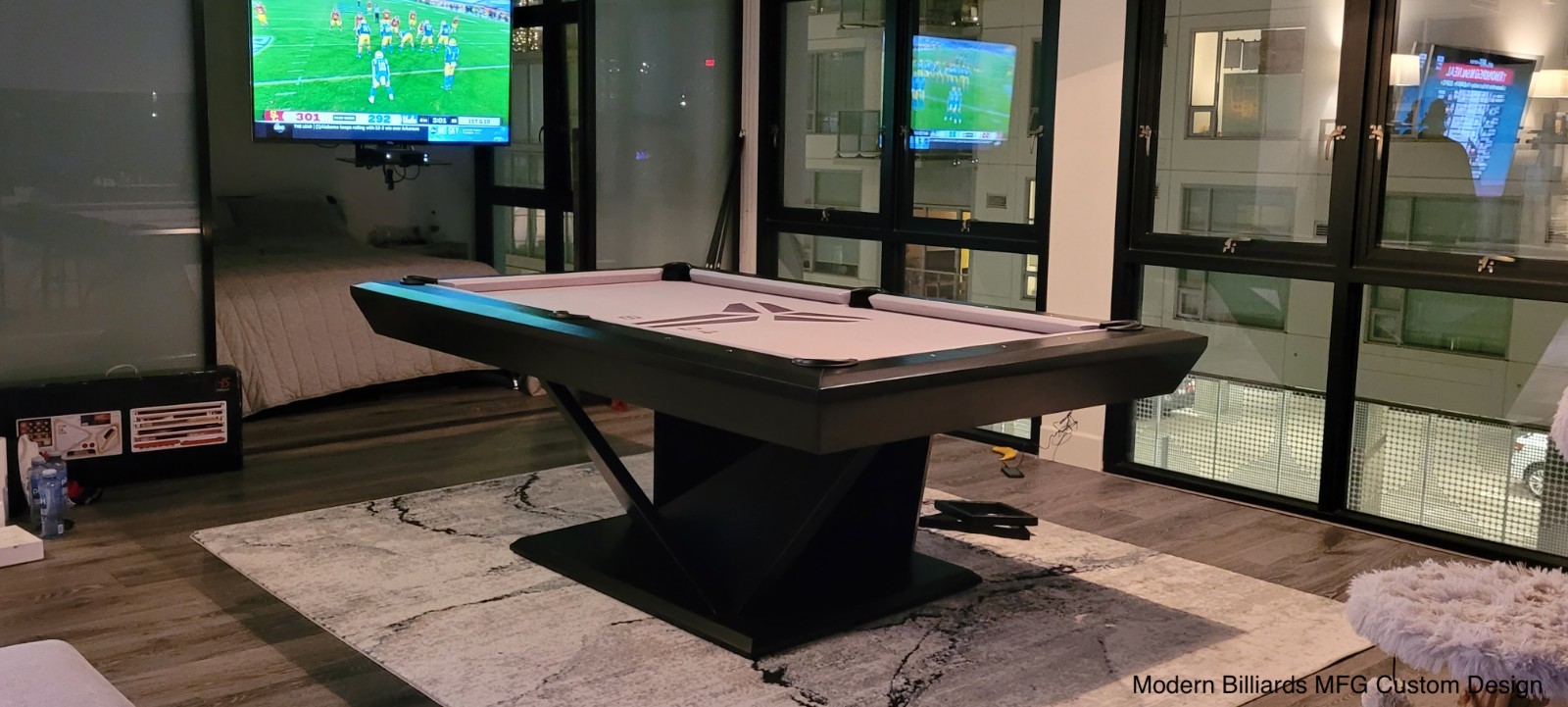 MODERN POOL TABLE ORIGAMI BLACK 3 modern pool tables, custom pool tables, modern billiards mfg