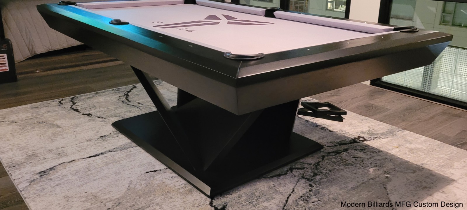 MODERN POOL TABLE ORIGAMI BLACK 4 modern pool tables, custom pool tables, modern billiards mfg