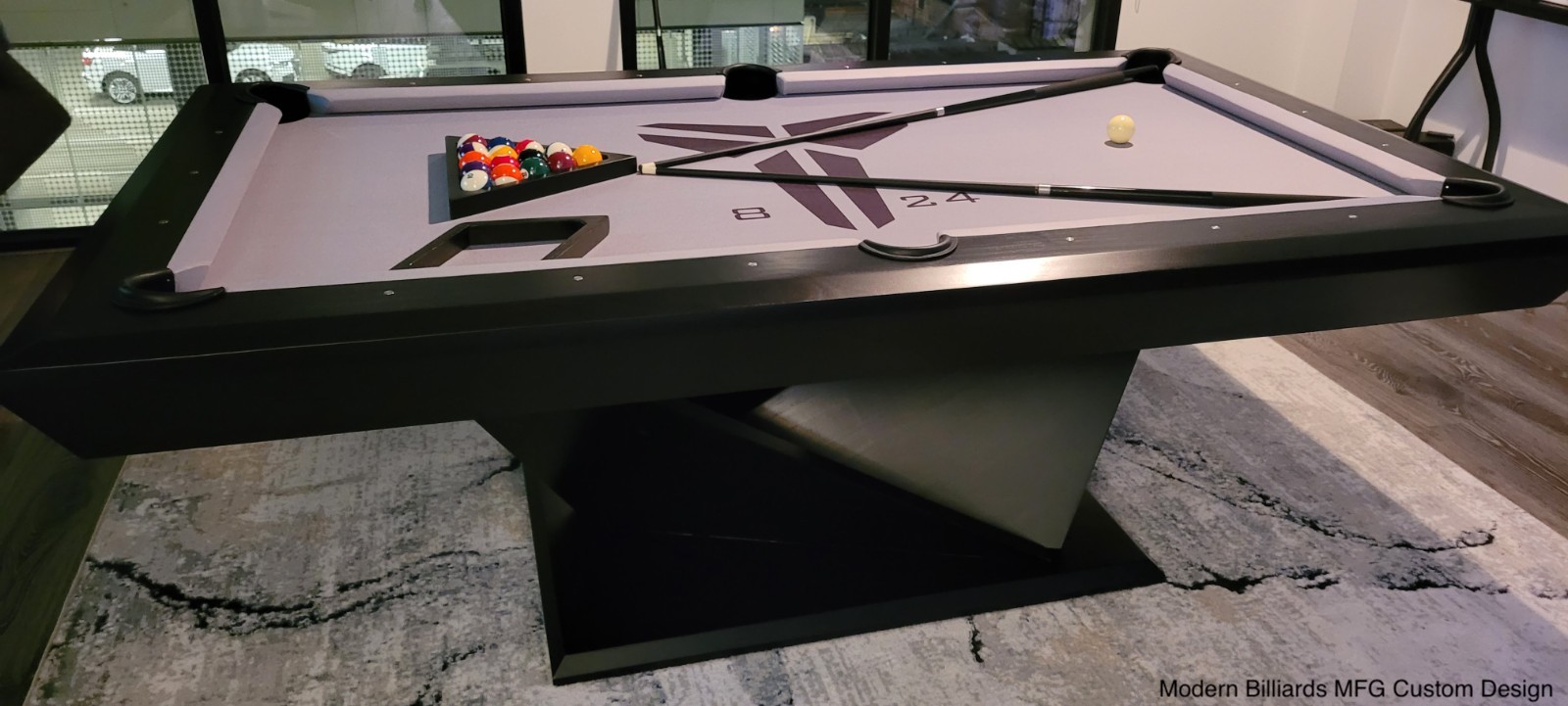 MODERN POOL TABLE ORIGAMI BLACK - 6 modern pool tables, custom pool tables, modern billiards mfg