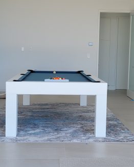 All White 7 modern pool tables, custom pool tables, modern billiards mfg