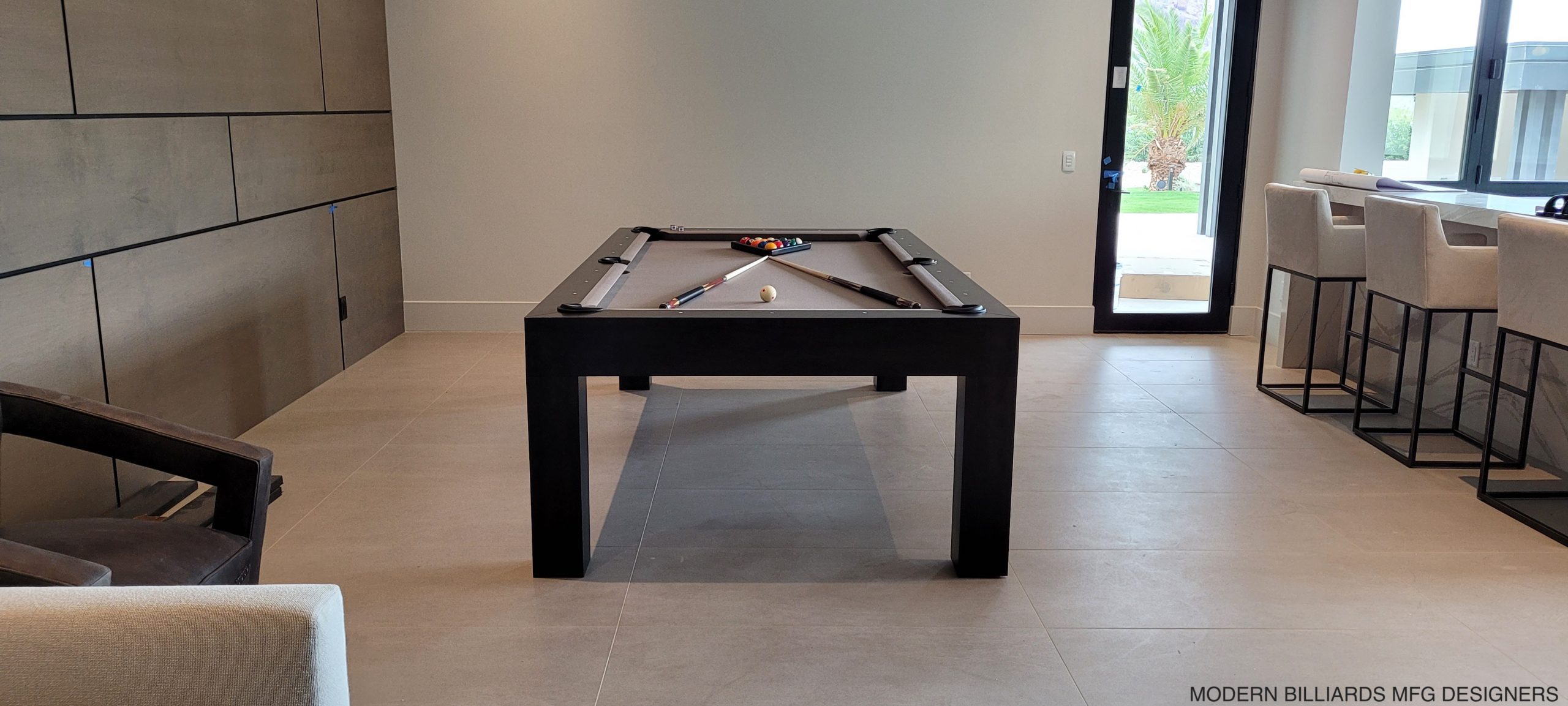 MODERN EBONY 4 modern pool tables, custom pool tables, modern billiards mfg