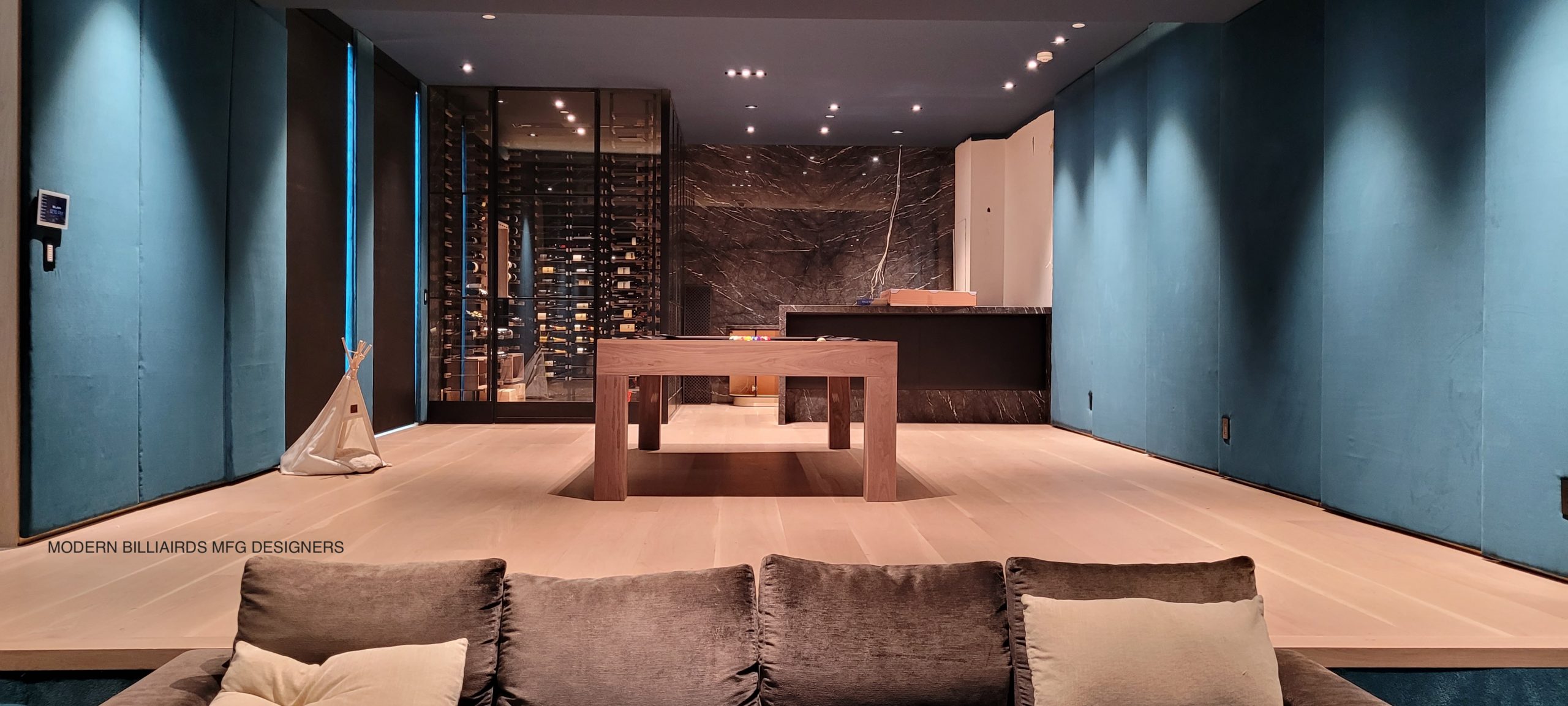 MODERN WALNUT 4 modern pool tables, custom pool tables, modern billiards mfg