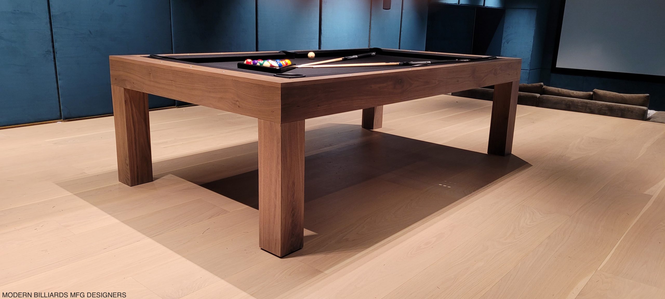 MODERN WALNUT 5 modern pool tables, custom pool tables, modern billiards mfg