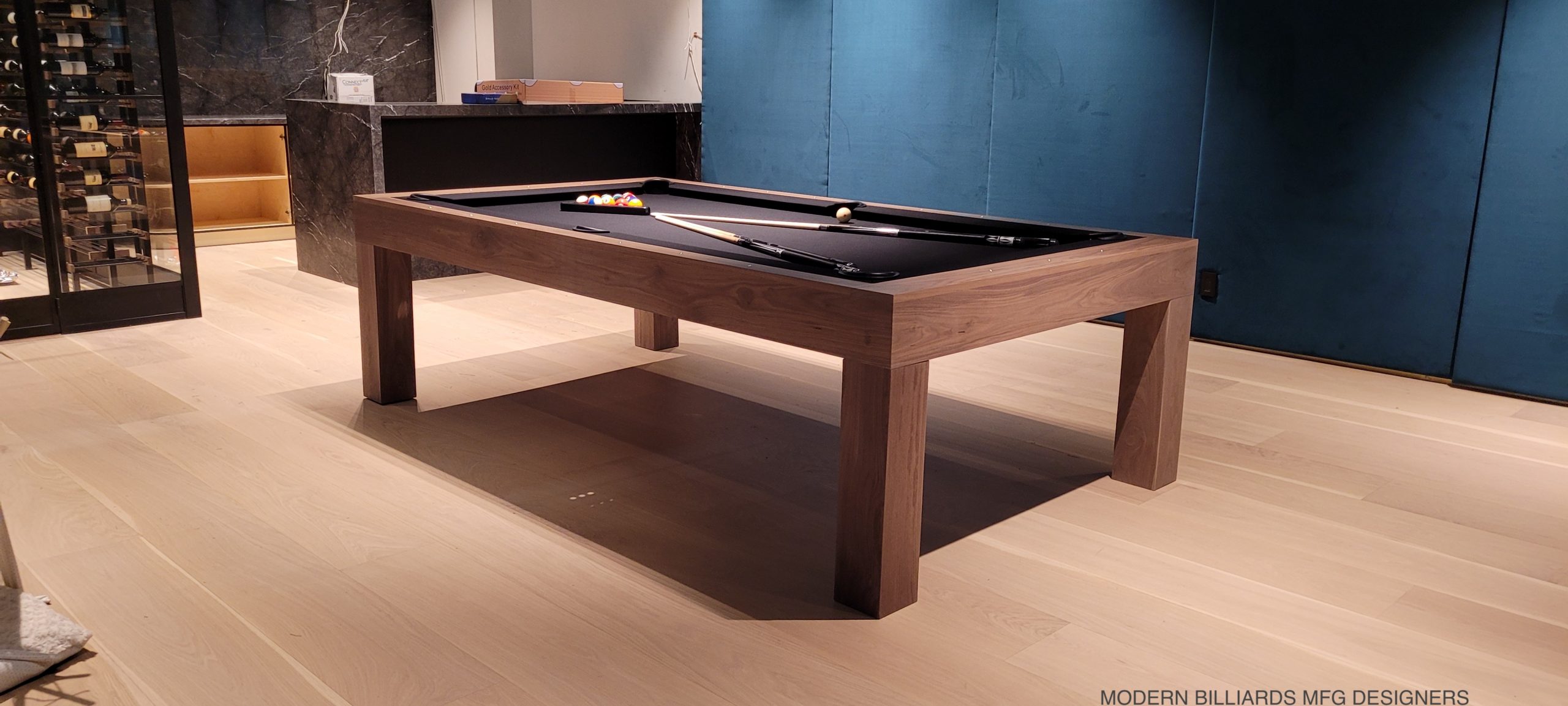 MODERN WALNUT 6 modern pool tables, custom pool tables, modern billiards mfg