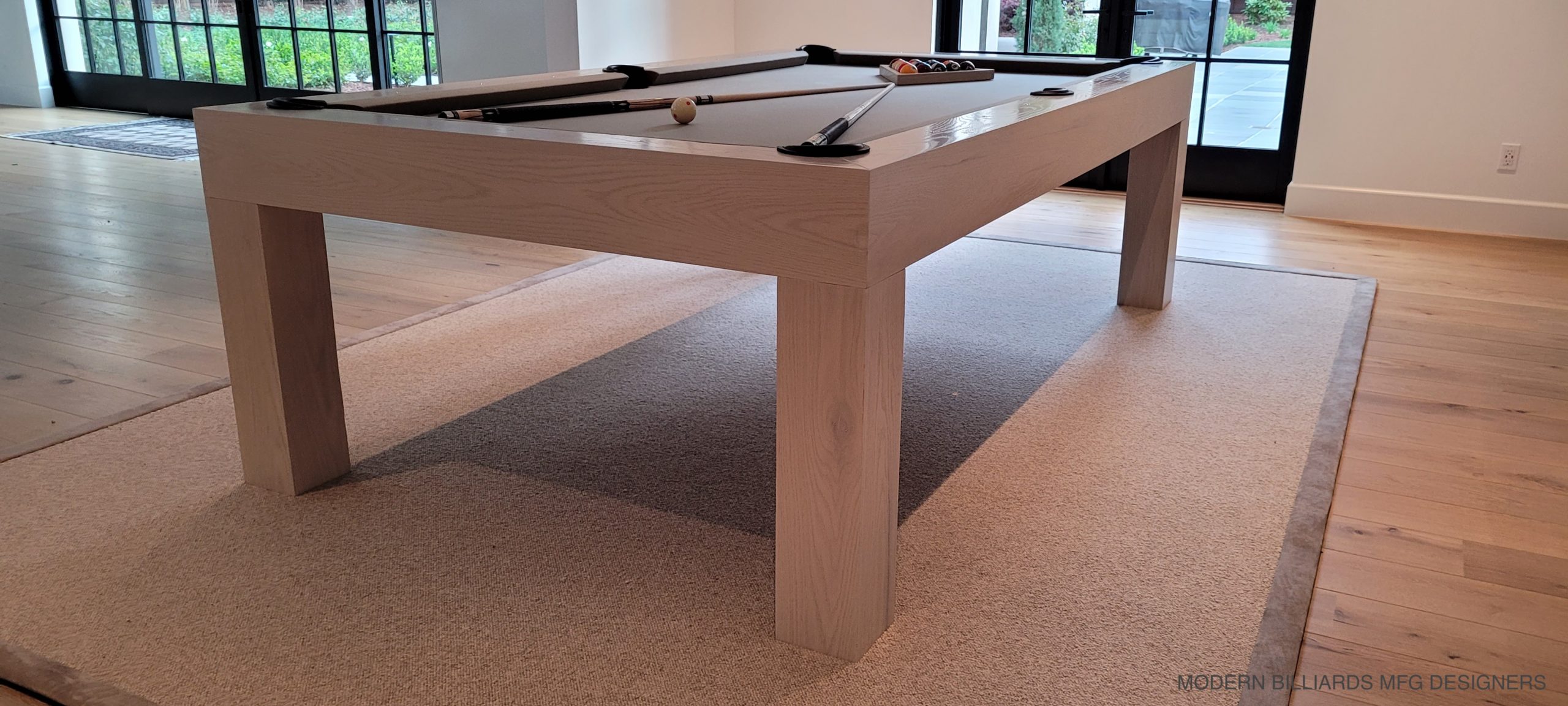 MODERN WHITEWASH 2 modern pool tables, custom pool tables, modern billiards mfg