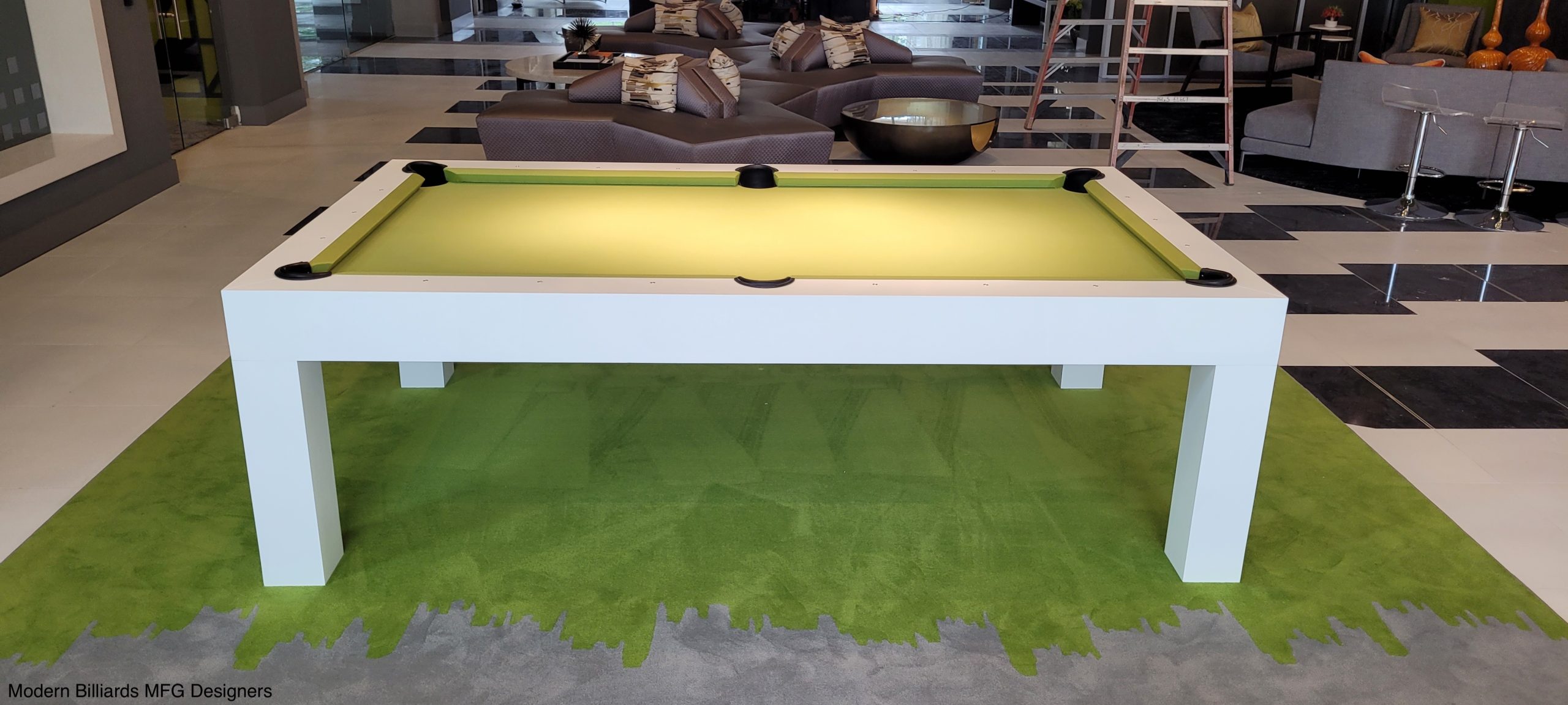 Modern Matte White 1 modern pool tables, custom pool tables, modern billiards mfg