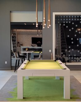 Modern Matte White 5 modern pool tables, custom pool tables, modern billiards mfg