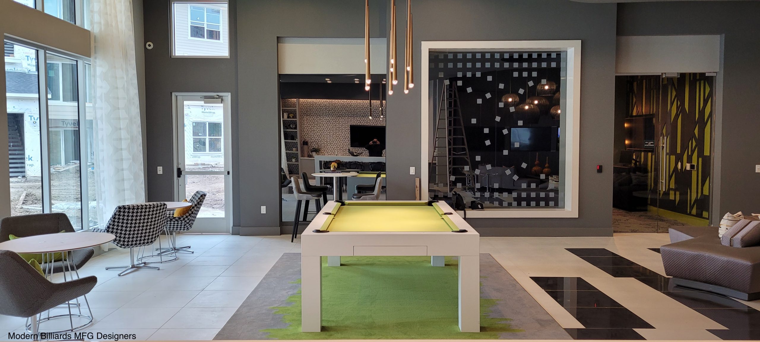 Modern Matte White 5 modern pool tables, custom pool tables, modern billiards mfg