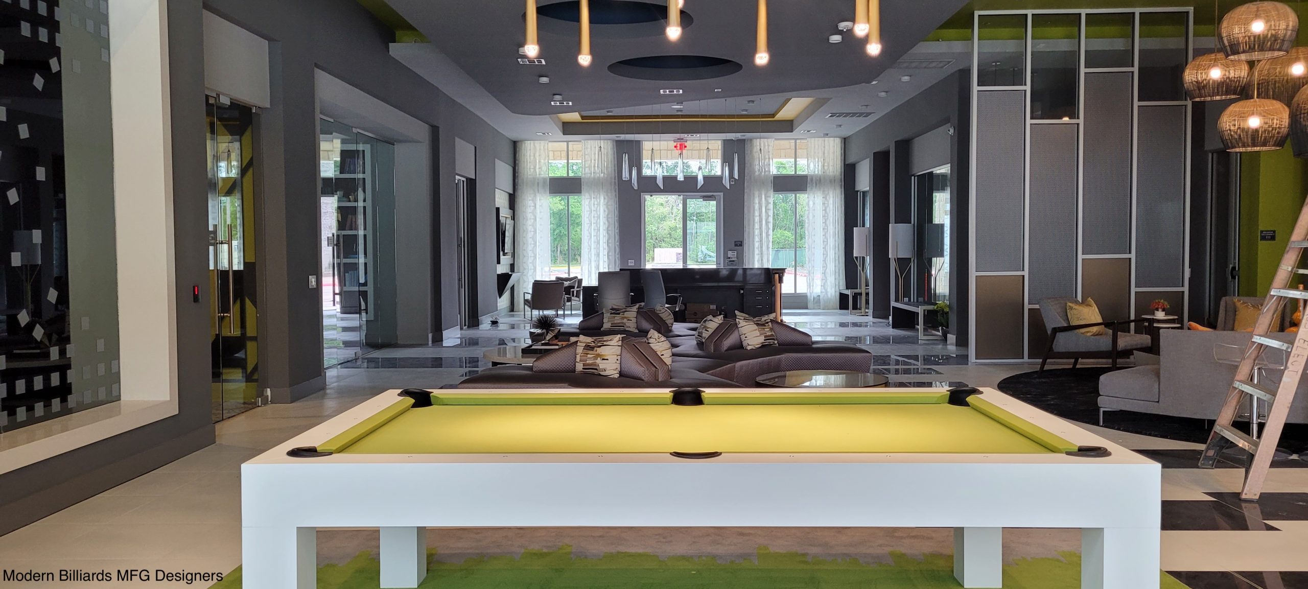 Modern Matte White 6 modern pool tables, custom pool tables, modern billiards mfg