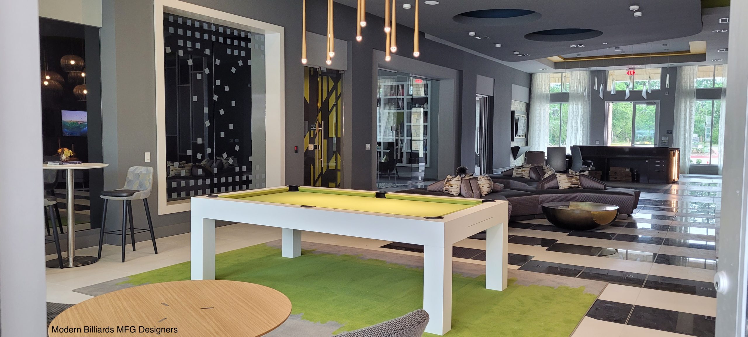 Modern Matte White 7 modern pool tables, custom pool tables, modern billiards mfg