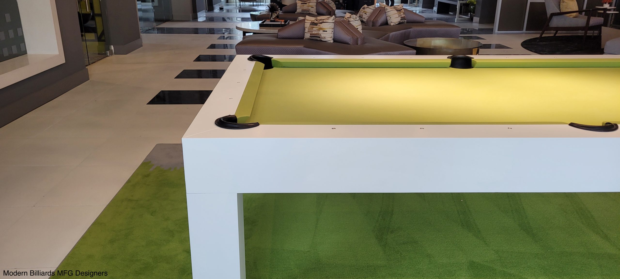 Modern Matte White 8 modern pool tables, custom pool tables, modern billiards mfg