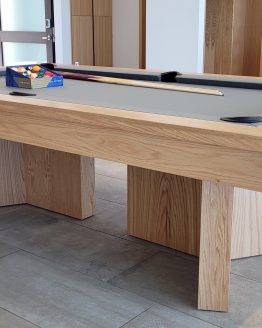 infinity oak 6 modern pool tables, custom pool tables, modern billiards mfg